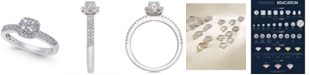 Macy's Diamond Halo Engagement Ring (1/2 ct. t.w) in 14k White Gold